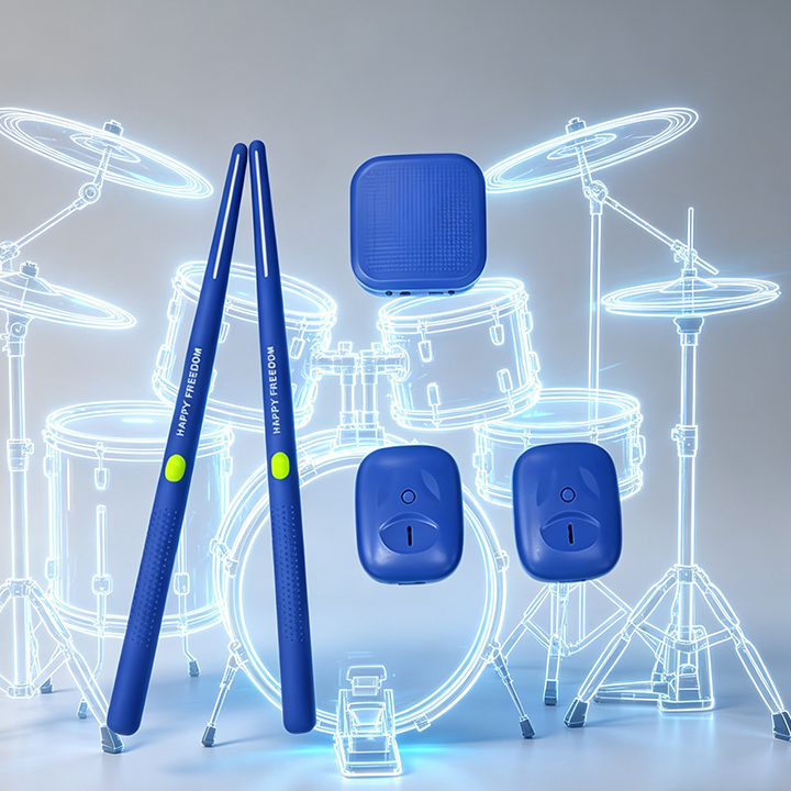 Smart Air Drum Set – Wireless Electronic Virtual Drum Kit with Bluetooth & LED Sticks