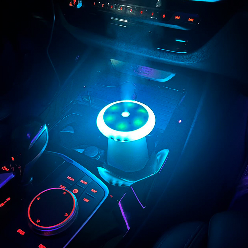 Car Humidifier with Essential Oil Diffuser, USB Rechargeable Mini Cool Mist Humidifier for Car, Office, Bedroom