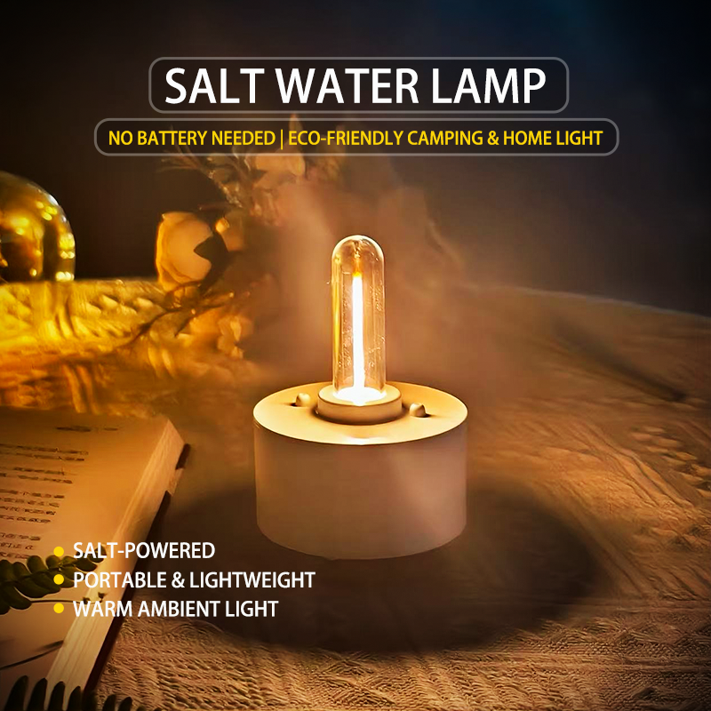 Emergency Saltwater Lamp – Battery-Free LED Light for Power Outages & Camping Survival